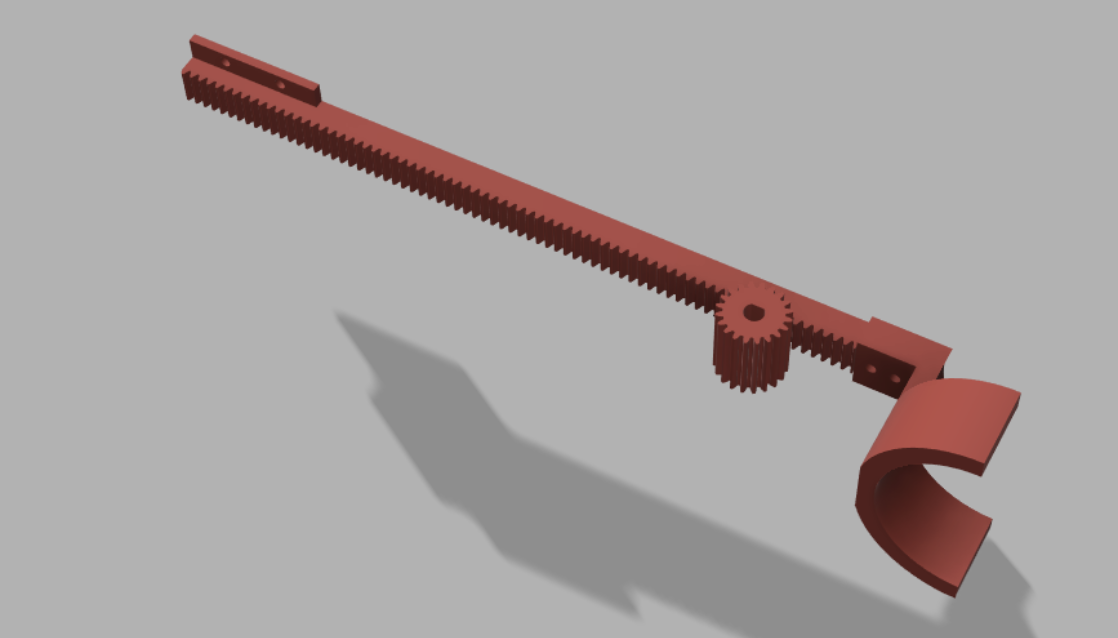 Rack and pinion pusher mechanism used on The Old Bear.